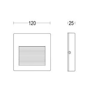 VERSO FLAT SQ - LED wall-mounted outdoor aluminium steplight by Ghidini Lighting - view 3